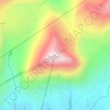 Carte topographique Surtningstinden, altitude, relief
