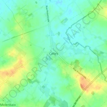 Carte topographique Celles, altitude, relief