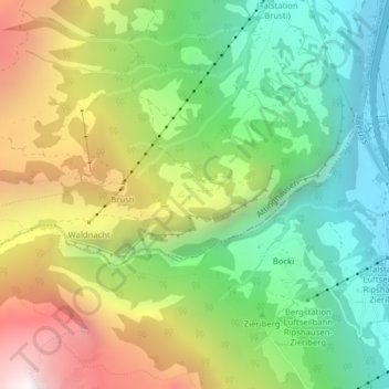 Carte topographique Sticki, altitude, relief