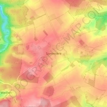 Carte topographique Sommière, altitude, relief