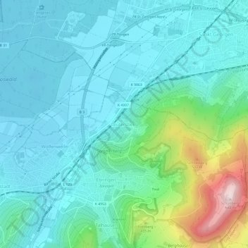 Carte topographique Leutersberg, altitude, relief