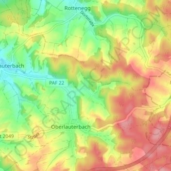 Carte topographique Jägerbauer, altitude, relief