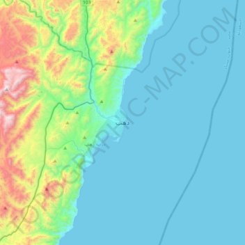 Carte topographique Dahab, altitude, relief
