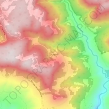 Carte topographique Lagoas, altitude, relief