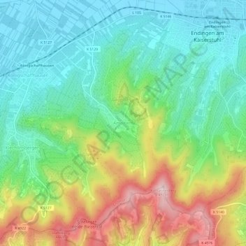 Carte topographique Amoltern, altitude, relief