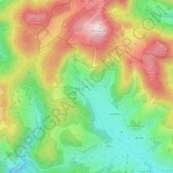 Carte topographique Hof, altitude, relief