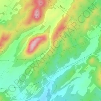 Carte topographique Cova des Coloms, altitude, relief