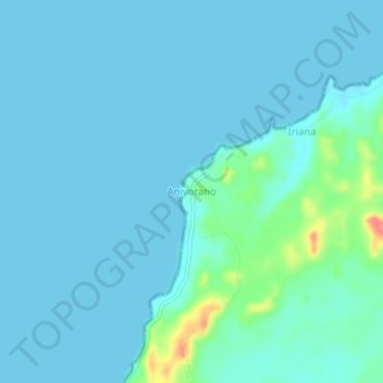 Carte topographique Anivorano, altitude, relief