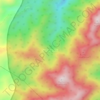 Carte topographique Sumarambu, altitude, relief