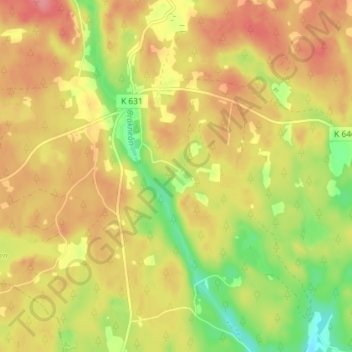 Carte topographique Skärva, altitude, relief