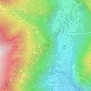 Carte topographique Molaretto, altitude, relief
