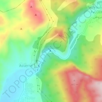 Carte topographique Imi Miki, altitude, relief