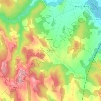 Carte topographique Galliners, altitude, relief