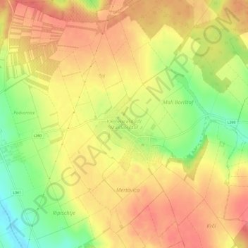 Carte topographique Kleinwarasdorf, altitude, relief