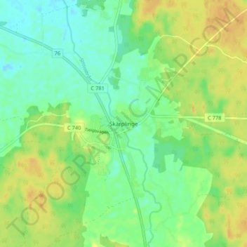 Carte topographique Skärplinge, altitude, relief