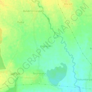 Carte topographique Kattapalli, altitude, relief