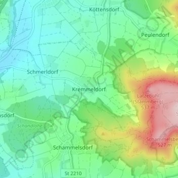 Carte topographique Kremmeldorf, altitude, relief