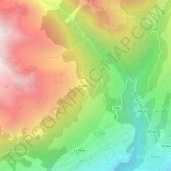 Carte topographique La Chavonne, altitude, relief