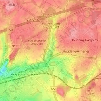 Carte topographique Coron des Choux, altitude, relief
