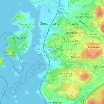 Carte topographique Kvarnberget, altitude, relief