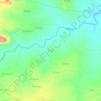 Carte topographique Enia, altitude, relief