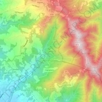 Carte topographique Gignago, altitude, relief
