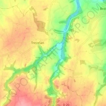 Carte topographique Kêr Riwalan, altitude, relief