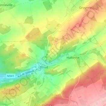Carte topographique Muache, altitude, relief