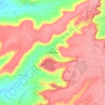 Carte topographique Las Rebolledas, altitude, relief