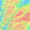 Carte topographique Comté d'Inverness, altitude, relief