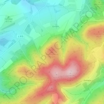 Carte topographique Bremscheid, altitude, relief