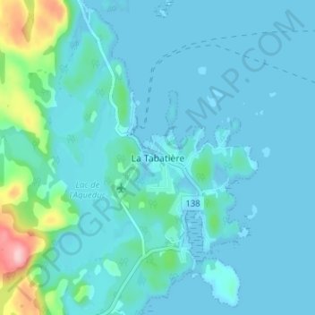 Carte topographique La Tabatière, altitude, relief