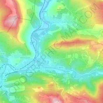 Carte topographique Le Soula, altitude, relief