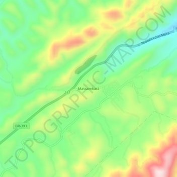 Carte topographique Massambará, altitude, relief