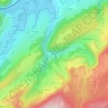 Carte topographique Louadey, altitude, relief