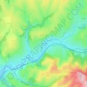 Carte topographique Le Forestier, altitude, relief