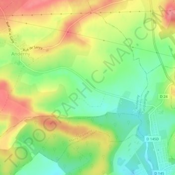 Carte topographique La Forêt, altitude, relief