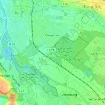 Carte topographique Lorsbeck, altitude, relief