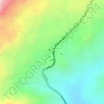 Carte topographique Subia, altitude, relief