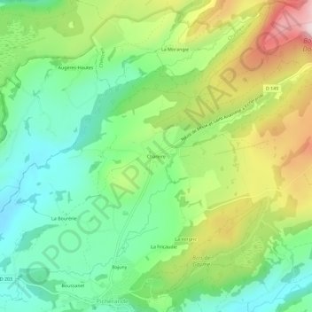 Carte topographique Chareire, altitude, relief