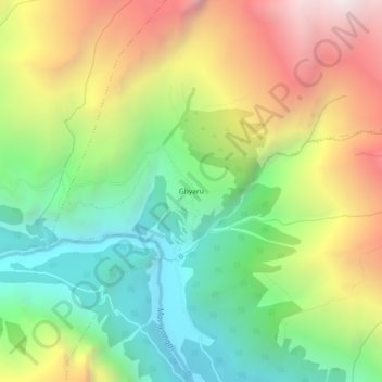 Carte topographique Ghyaru, altitude, relief