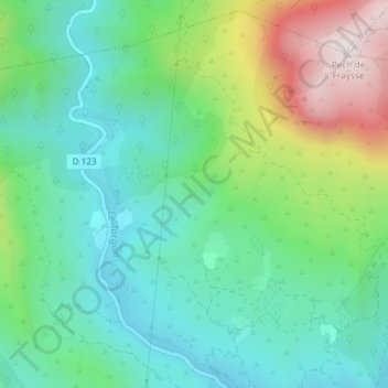 Carte topographique La Génibrède, altitude, relief