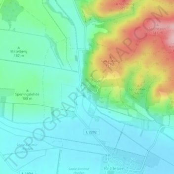 Carte topographique Barbarossahöhle, altitude, relief