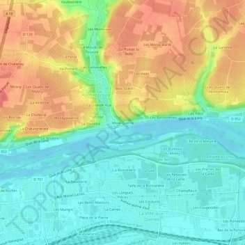Carte topographique Mont-Guerre, altitude, relief