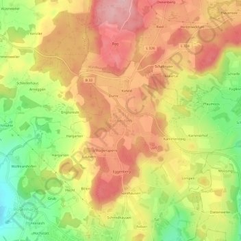 Carte topographique Rotheidlen, altitude, relief