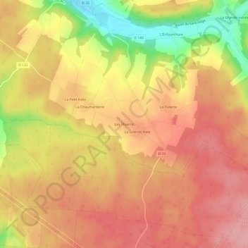Carte topographique Les Thiarris, altitude, relief