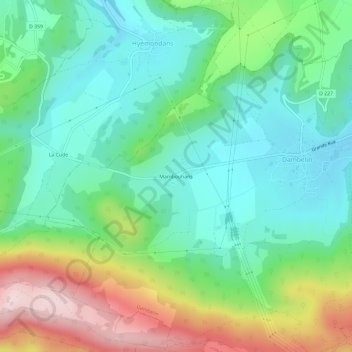 Carte topographique Mambouhans, altitude, relief