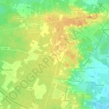 Carte topographique Le Gay, altitude, relief