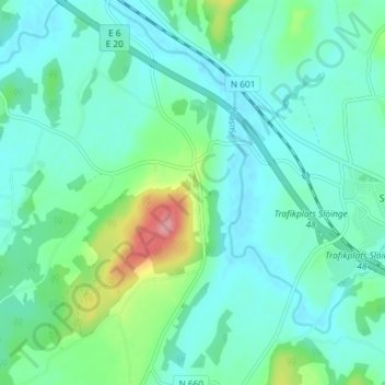Carte topographique Eftra, altitude, relief