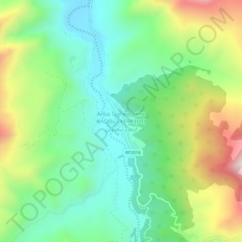 Carte topographique Arba Tighedouine, altitude, relief